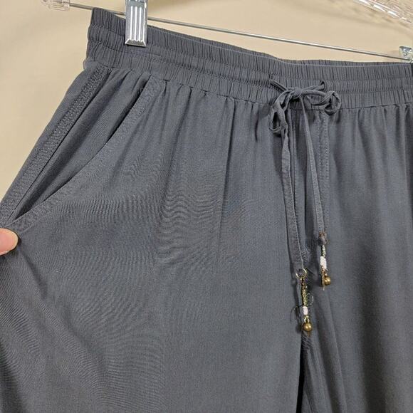 Esprit Capri Pants Womens Size 6 Gray Lightweight Elastic Waist Drawstring - Picture 3 of 14